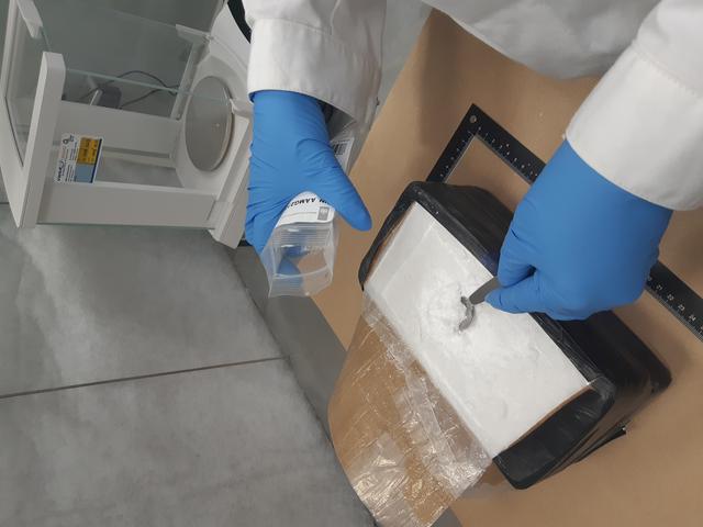Dutch National Police shows methamphetamine, part of a seizure of 2.5 tonnes in an office building in Rotterdam, Netherlands June 17, 2019.  Dutch Police/Handout via REUTERS