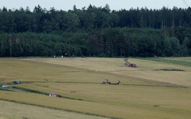 General view of a site where German armed forces helicopter crashed in Dehmke near Hanover, Germany, July 1, 2019 REUTERS/Leon Kuegeler