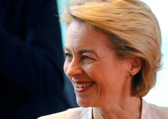 German Defense Minister Ursula von der Leyen, who has been nominated as European Commission President, attends the weekly cabinet meeting at the Chancellery in Berlin, Germany, July 3, 2019. REUTERS/Hannibal Hanschke
