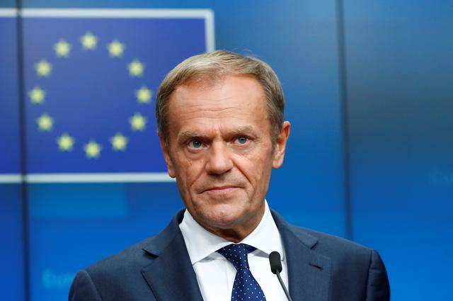 European Council President Donald Tusk attends a news conference after the European Union leaders summit, in Brussels, Belgium, July 2, 2019. REUTERS/Francois Lenoir