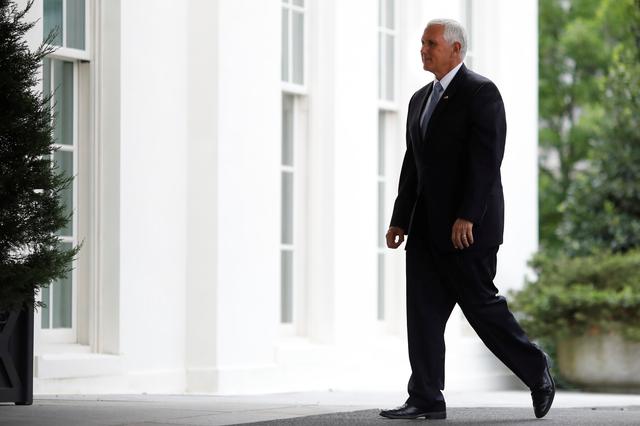 FILE PHOTO - U.S. Vice President Mike Pence arrives at the White House in Washington D.C., U.S. June 17, 2019. REUTERS/Carlos Barria