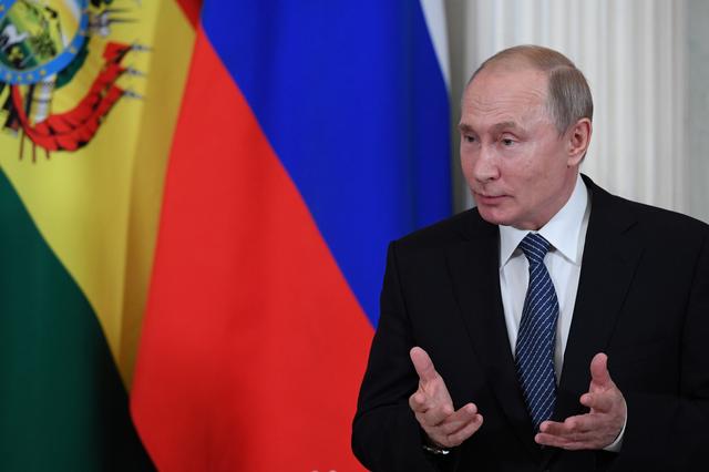 Russian President Vladimir Putin speaks as he meets with his Bolivian counterpart at the Kremlin in Moscow, Russia July 11, 2019. Kirill Kudryavtsev/Pool via REUTERS