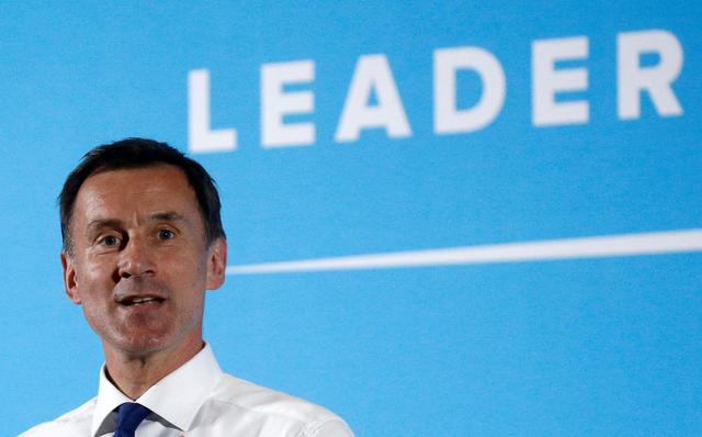 FILE PHOTO: Jeremy Hunt, a leadership candidate for Britain's Conservative Party, attends a hustings event in Maidstone, Britain July 11, 2019. REUTERS/Henry Nicholls
