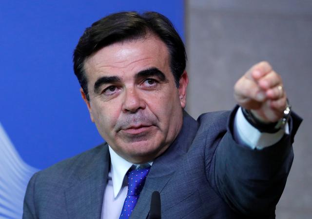 FILE PHOTO: European Commission spokesman Margaritis Schinas attends a press conference at the European Commission headquarters in Brussels, Belgium June 20, 2018. REUTERS/Yves Herman