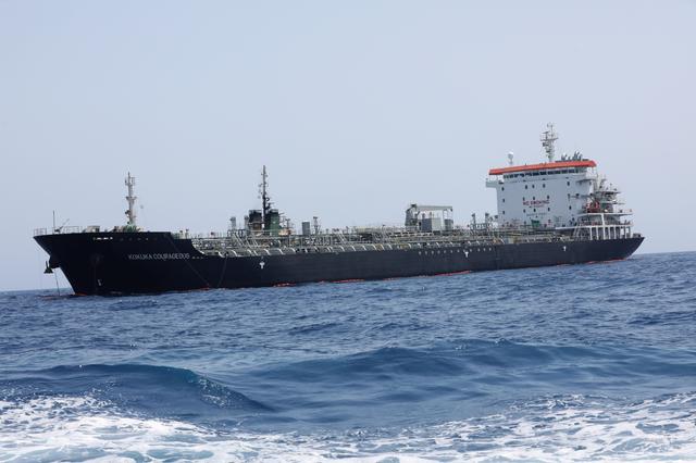 FILE PHOTO: A general view of Japanese-owned Kokuka Courageous tanker off the coast of Fujairah, United Arab Emirates June 19, 2019.  REUTERS/Abdel Hadi Ramahi