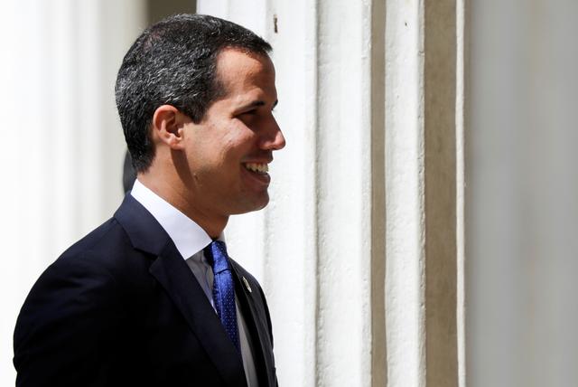 Venezuelan opposition leader Juan Guaido, who many nations have recognised as the country's rightful interim ruler, arrives at Venezuelan National Assembly building before a session in Caracas, Venezuela July 16, 2019. REUTERS/Manaure Quintero