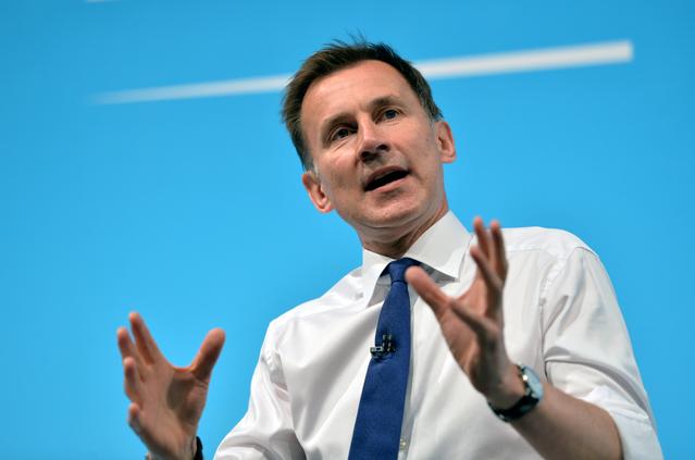 FILE PHOTO: Jeremy Hunt, a leadership candidate for Britain's Conservative Party, attends a hustings event in York, Britain, July 4, 2019. REUTERS/Peter Powell/File Photo