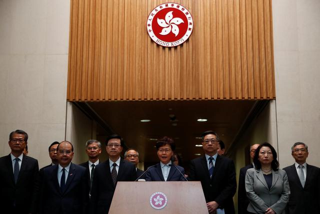 Hong Kong Chief Executive Carrie Lam holds a news conference in Hong Kong, China July 22, 2019. REUTERS/Edgar Su