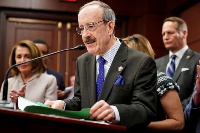 U.S. Representative Eliot Engel (D-NY) speaks during the introduction of the Climate Action Now Act on Capitol Hill in Washington, D.C., U.S., March 27, 2019. REUTERS/Joshua Roberts