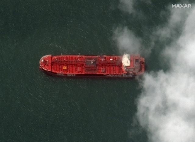 A satellite image of the Iranian port city of Bandar Abbas reveals the presence of the seized British oil tanker, the Stena Impero on July 22, 2019. Satellite image ©2019 Maxar Technologies/Handout via REUTERS