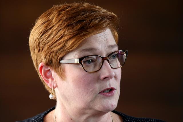 FILE PHOTO: Australia's Foreign Minister Marise Payne speaks during a news conference at Australian Embassy in Bangkok, Thailand, January 10, 2019. REUTERS/Athit Perawongmetha