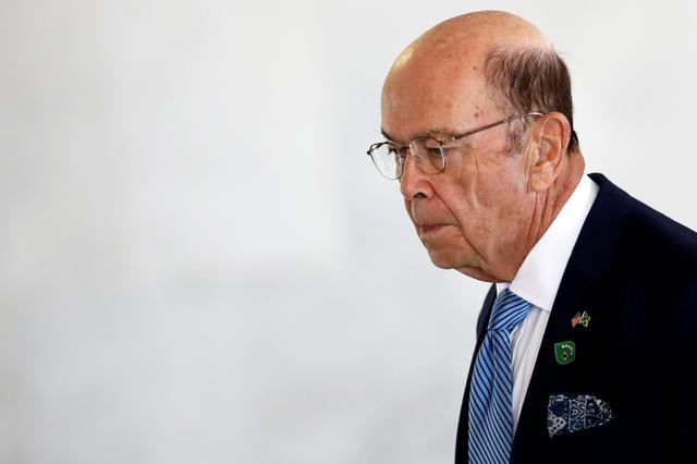 U.S. Commerce Secretary Wilbur Ross arrives to a meeting with Brazil's President Jair Bolsonaro (not pictured) at the Planato Palace in Brasilia, Brazil July 31, 2019. REUTERS/Adriano Machado
