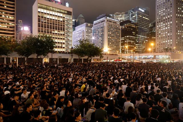 Members of Hong Kong's medical sector attend a rally to support the anti-extradition bill protest in Hong Kong, China August 2, 2019. REUTERS/Eloisa Lopez