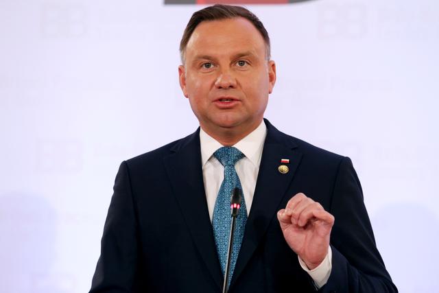 FILE PHOTO: President of Poland Andrzej Duda speaks during a news conference after the Brdo-Brijuni Process Leaders' Meeting in Tirana, Albania May 9, 2019. REUTERS/Florion Goga/File Photo