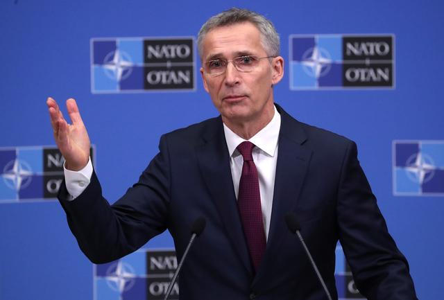 FILE PHOTO: NATO Secretary General Jens Stoltenberg addresses a news conference on the alliance's annual report at NATO's headquarters in Brussels, Belgium March 14, 2019.  REUTERS/Yves Herman