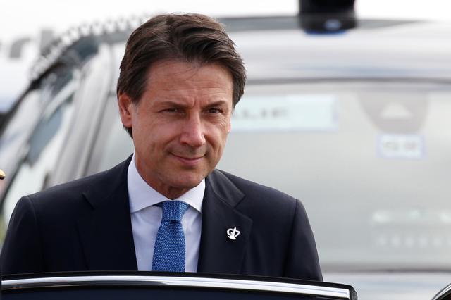 Italy's acting Prime Minister Giuseppe Conte arrives at Biarritz airport in Anglet for the G7 summit, France, August 24, 2019. REUTERS/Regis Duvignau
