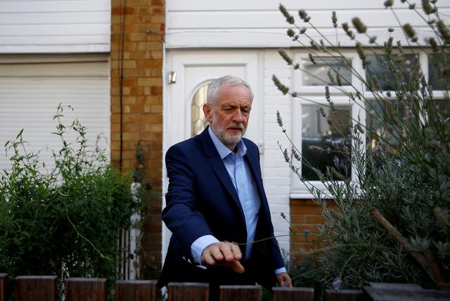 FILE PHOTO: Britain's opposition Labour Party leader Jeremy Corbyn leaves his home in London, Britain August 27, 2019.  REUTERS/Henry Nicholls
