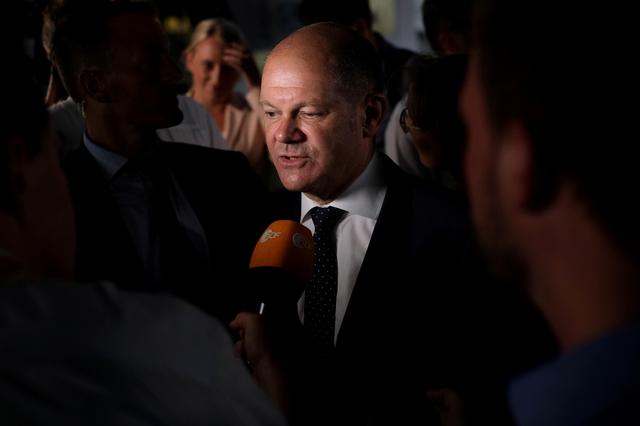 German Social Democratic Party (SPD) Finance Minister Olaf Scholz gives a statement after first exit polls for the Brandenburg state election in Potsdam, Germany, September 1, 2019. REUTERS/Christian Mang