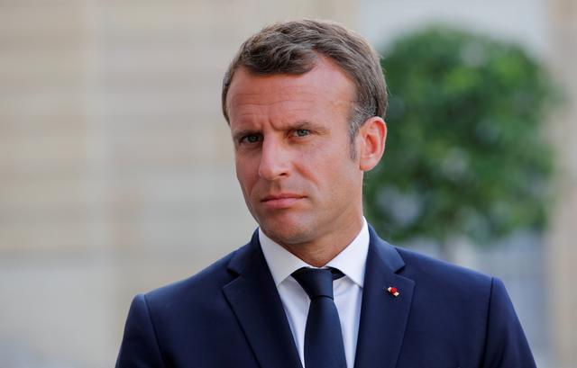 FILE PHOTO: French President Emmanuel Macron at the Elysee Palace in Paris, France July 22, 2019.  REUTERS/Philippe Wojazer/File Photo