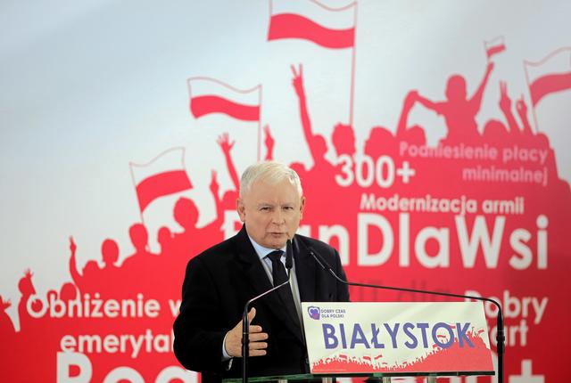 Poland's Law and Justice (PiS) leader Jaroslaw Kaczynski speaks during a party convention in Bialystok, Poland September 5, 2019. Agnieszka Sadowska/Agencja Gazeta via REUTERS 