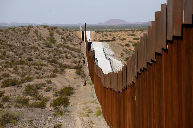 New bollard-style U.S.-Mexico border fencing is seen in Santa Teresa, New Mexico, U.S., as pictured from Ascension, Mexico August 28, 2019. REUTERS/Jose Luis Gonzalez