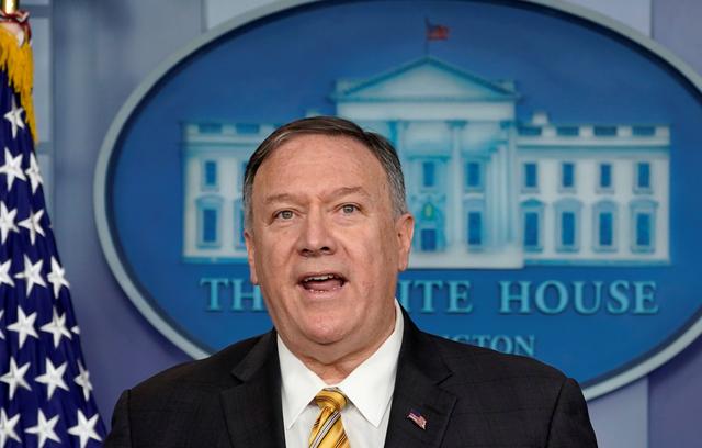 FILE PHOTO: U.S. Secretary of State Mike Pompeo speaks to reporters in the briefing room of the White House in Washington, U.S., September 10, 2019. REUTERS/Kevin Lamarque/File Photo