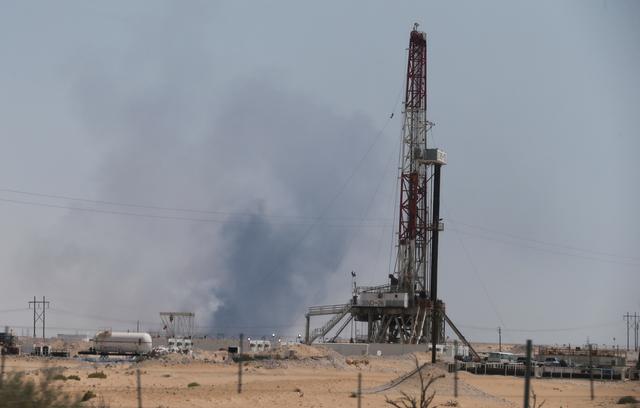 Smoke is seen following a fire at Aramco facility in the eastern city of Abqaiq, Saudi Arabia, September 14, 2019. REUTERS/STRINGER