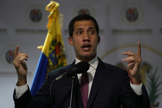 Venezuelan opposition leader Juan Guaido, who many nations have recognised as the country's rightful interim ruler, delivers a news conference in Caracas, Venezuela September 16, 2019. REUTERS/Ivan Alvarado
