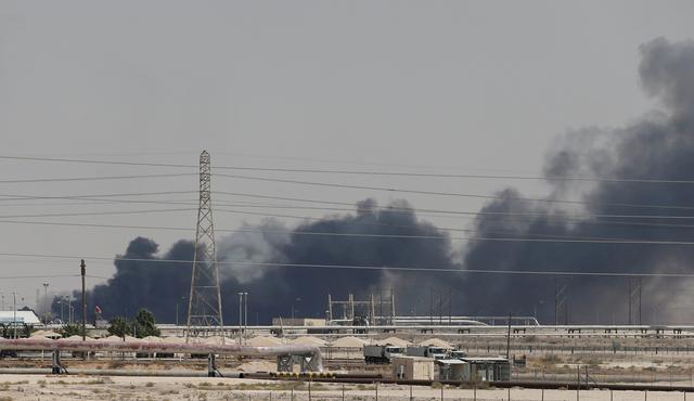 Smoke is seen following a fire at Aramco facility in the eastern city of Abqaiq, Saudi Arabia, September 14, 2019. REUTERS/Stringer/File Photo