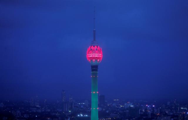 FILE PHOTO: The Lotus Tower, the tallest tower in South Asia in shape of a 356-meter lotus and built with Chinese funding, is seen during its launching ceremony in Colombo, Sri Lanka September 16, 2019. REUTERS/Dinuka Liyanawatte/File Photo
