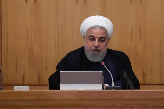 FILE PHOTO: Iranian President Hassan Rouhani speaks during the cabinet meeting in Tehran, Iran, September 18, 2019. Official President website/Handout via REUTERS 