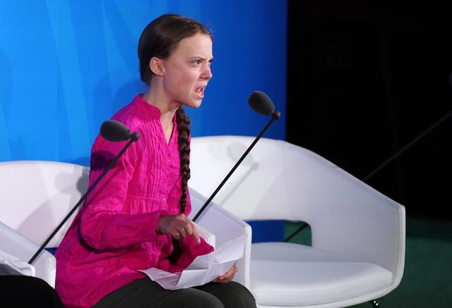 16-year-old Swedish Climate activist Greta Thunberg speaks at the 2019 United Nations Climate Action Summit at U.N. headquarters in New York City, New York, U.S., September 23, 2019. REUTERS/Carlo Allegri