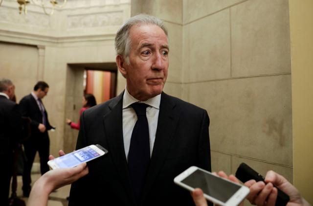 House Ways and Means Committee Chairman Richard Neal discusses his request to IRS Commissioner Charles Rettig for copies of President Donald Trump's tax returns as he talks to reporters at the U.S. Capitol in Washington, U.S., April 4, 2019. REUTERS/Yuri Gripas