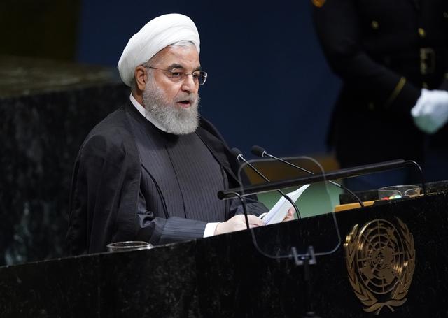 Iran's President Hassan Rouhani addresses the 74th session of the United Nations General Assembly at U.N. headquarters in New York City, New York, U.S., September 25, 2019. REUTERS/Carlo Allegri