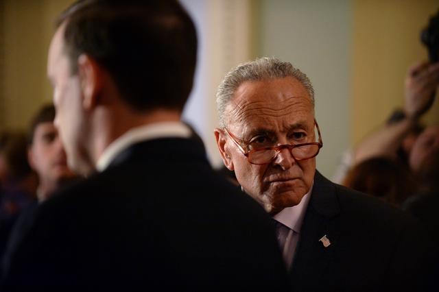 FILE PHOTO: U.S. Senate Minority Leader Chuck Schumer (D-NY) and other Senate Democrats hold a news conference to discuss Senate policy at the U.S. Capitol in Washington, U.S., July 30, 2019.      REUTERS/Mary F. Calvert