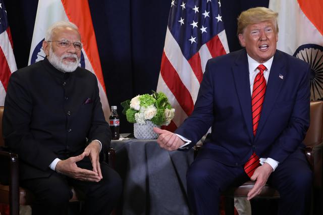 U.S. President Donald Trump speaks during a bilateral meeting with India's Prime Minister Narendra Modi on the sidelines of the annual United Nations General Assembly in New York City, New York, U.S., September 24, 2019. REUTERS/Jonathan Ernst