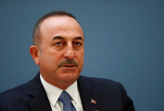 FILE PHOTO: Turkish Foreign Minister Mevlut Cavusoglu attends a news conference in Riga, Latvia May 16, 2019. REUTERS/Ints Kalnins/File Photo/File Photo