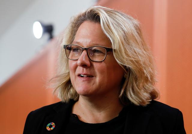 FILE PHOTO: German Environment Minister Svenja Schulze attends the weekly cabinet meeting at the Chancellery in Berlin, Germany, October 2, 2019. REUTERS/Michele Tantussi