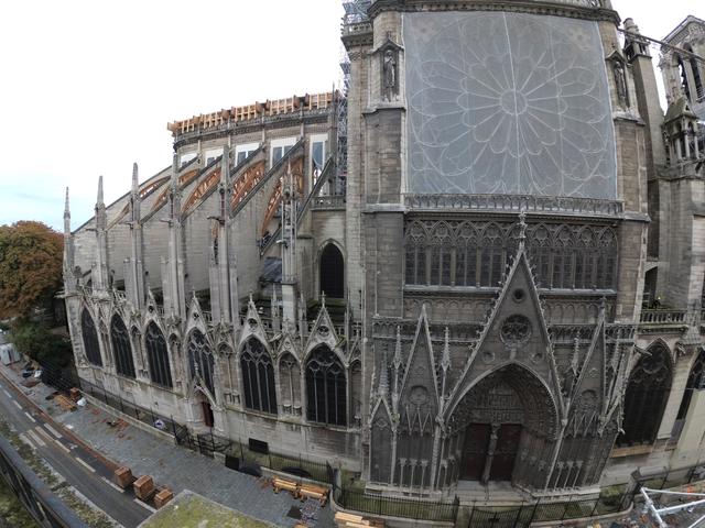 A view shows the Notre Dame Cathedral, as work continues to stabilise the cathedral's structure six months after a fire caused significant damage, in Paris, France, October 15, 2019.  REUTERS/Charles Platiau