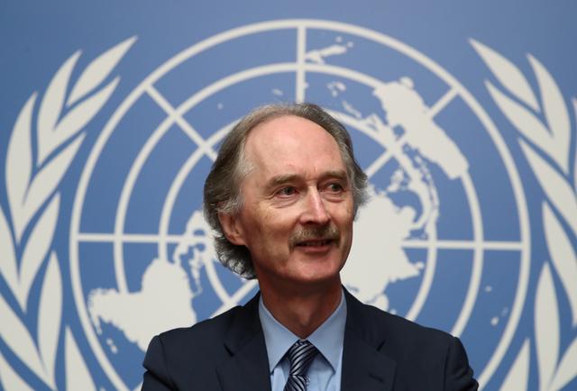 FILE PHOTO: U.N. Special Envoy Geir Pedersen attends a news conference at the United Nations in Geneva, Switzerland October 2, 2019. REUTERS/Denis Balibouse