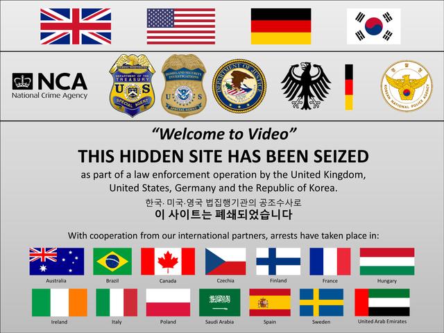 The seized Welcome to Video website in an image courtesy of the U.S. Department of Justice.   REUTERS/via DOJ 