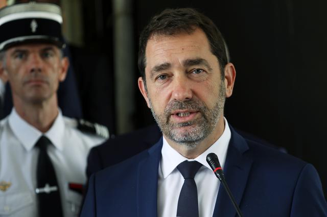 FILE PHOTO: French Interior Minister Christophe Castaner speaks during a joint news conference with Ivory Coast Security Minister Sidiki Diakite in Abidjan, Ivory Coast May 20, 2019. REUTERS/Luc Gnago