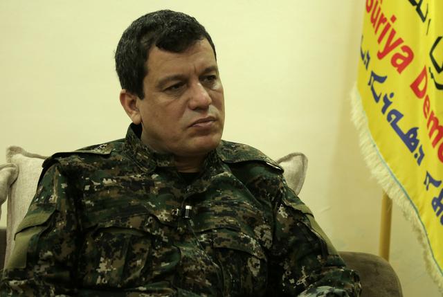 FILE PHOTO - Mazloum Kobani, SDF commander in chief is pictured during an interview with Reuters in Ain Issa, Syria, December 13, 2018. REUTERS/Rodi Said