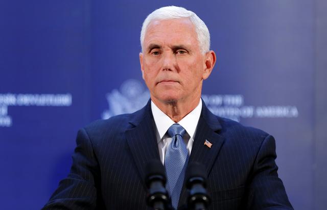 FILE PHOTO: U.S. Vice President Mike Pence attends a news conference at the U.S. Embassy in Ankara, Turkey, October 17, 2019. REUTERS/Huseyin Aldemir/File Photo