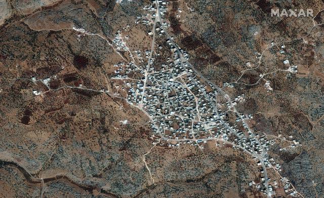 A satellite view of the reported residence of ISIS leader, Abu Bakr al-Baghdadi, according to the source, near the village of Barisha, Syria, collected on September 28, 2019, is shown in this handout image released on October 27, 2019 by Maxar Technologies. Maxar Technologies/Handout via REUTERS. 