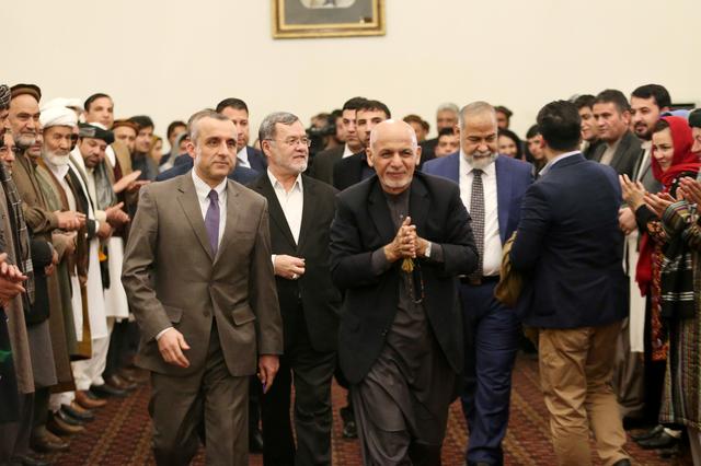 Afghanistan's incumbent President Ashraf Ghani, arrives to speak after he won a slim majority of votes in preliminary results of presidential election, in Kabul, Afghanistan December 22, 2019. Picture taken December 22, 2019. Afghan Presidential Palace/Handout via REUTERS 