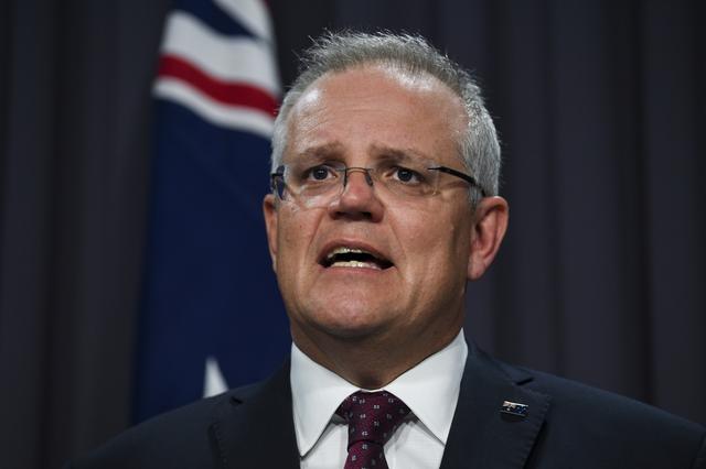 Australian Prime Minister Scott Morrison speaks during a press conference on the governments' bushfire response at Parliament House in Canberra, Australia, January 5, 2020. AAP Image/Lukas Coch via REUTERS 