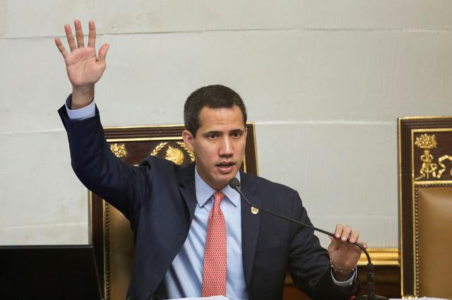 FILE PHOTO: Venezuelan opposition leader Juan Guaido, who many nations have recognised as the country's rightful interim ruler, speaks during an extraordinary session of Venezuela's National Assembly in Caracas, Venezuela December 17, 2019. REUTERS/Manaure Quintero?