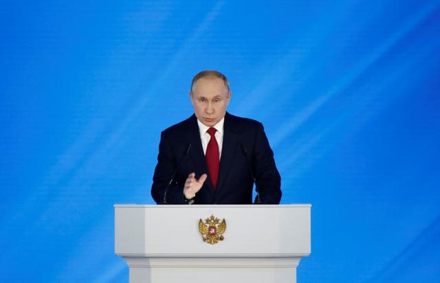 Russian President Vladimir Putin delivers his annual state of the nation address to the Federal Assembly in Moscow, Russia January 15, 2020. REUTERS/Maxim Shemetov