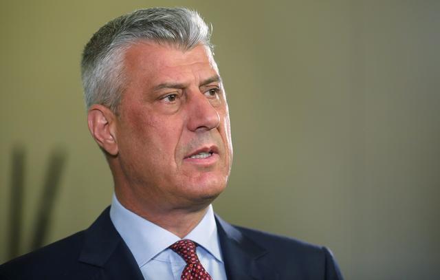 FILE PHOTO: Kosovo President Hashim Thaci gives an interview to Reuters in Berlin, Germany, April 29, 2019. REUTERS/Hannibal Hanschke/File Photo